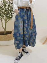 Women Printed Loose Elastic Waist Casual Skirt